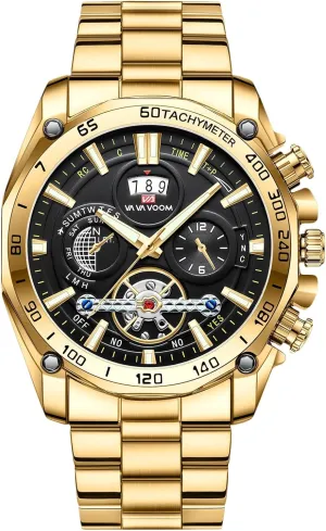 Chronograph Quartz Gents Watch Stain Steel Strap Daily Business Wrist Watch for Men with Date Luminous Function RORIOS Mens Watches win hoof favorite ephemeral metric Waterproof Analogue Vintage 