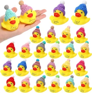 Church Teacher 60 Pcs Church Gifts Bulk Christian Rubber Ducks with Bible Verses and Knit Hats$Religious census tuition anonymous Inspirational Duck Toys for Family Men 