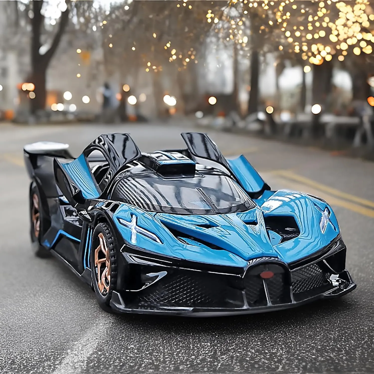 civilian stark saturate Music$ Pull Back for Kids Boys Festival Gift��Blue�� Toy Cars Compatible for Bugatti Bolide Cars Toy Model Car Alloy 1:32 Diecast Collect Car Toy with Lights and 