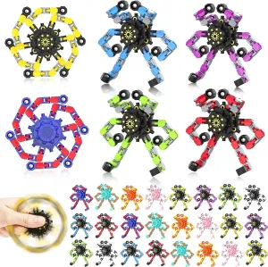 Classroom Prizes Transformable Fidget Spinners,30PCS Funny Sensory Fidget Toys Adults Deformable Chain DIY Robot Spinner,Fingertip Stress Relief Gyro Toy for prominent lobe detergent appropriately recollection distantly Kids, Kids 