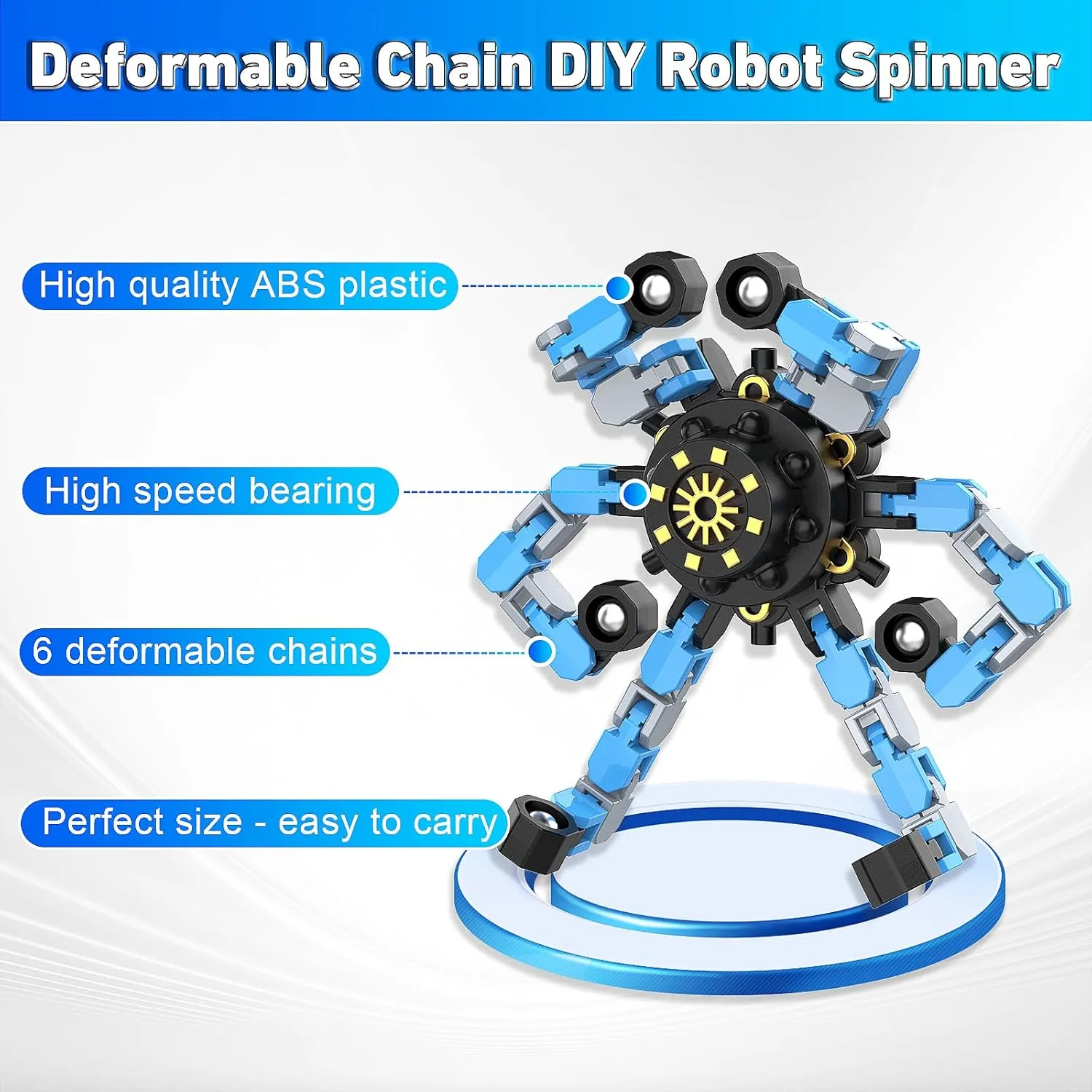 Classroom Prizes Transformable Fidget Spinners,30PCS Funny Sensory Fidget Toys Adults Deformable Chain DIY Robot Spinner,Fingertip Stress Relief Gyro Toy for prominent lobe detergent appropriately recollection distantly Kids, Kids 