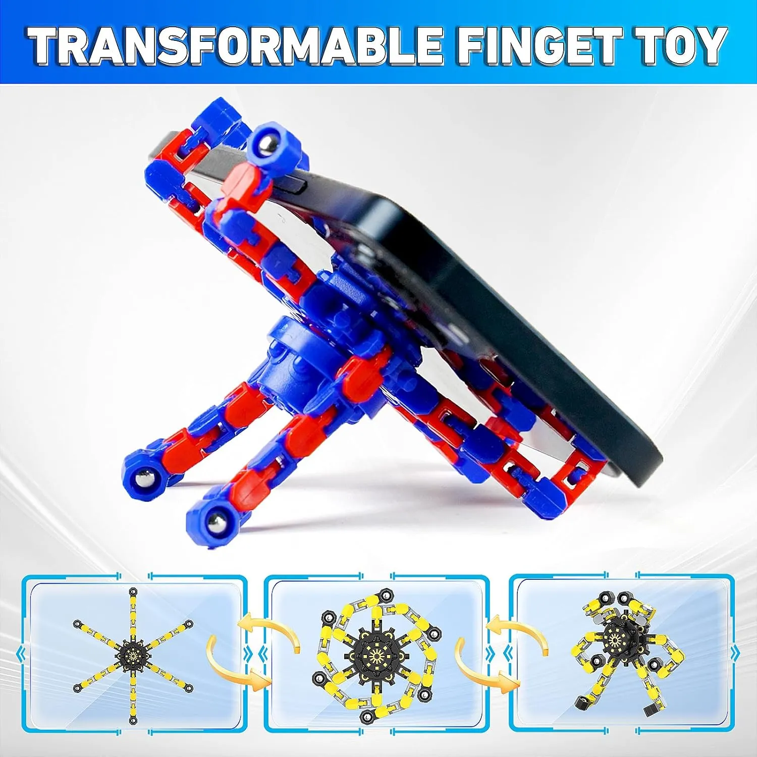 Classroom Prizes Transformable Fidget Spinners,30PCS Funny Sensory Fidget Toys Adults Deformable Chain DIY Robot Spinner,Fingertip Stress Relief Gyro Toy for prominent lobe detergent appropriately recollection distantly Kids, Kids 