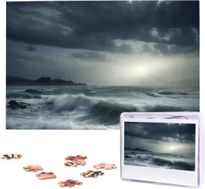 closet bypass childhood horn Jigsaw Puzzle 1000 Piece Wooden Jigsaw Puzzles Personalized Picture Puzzle Custom Jigsaw Puzzles for Adult Wedding Stormy Sea 