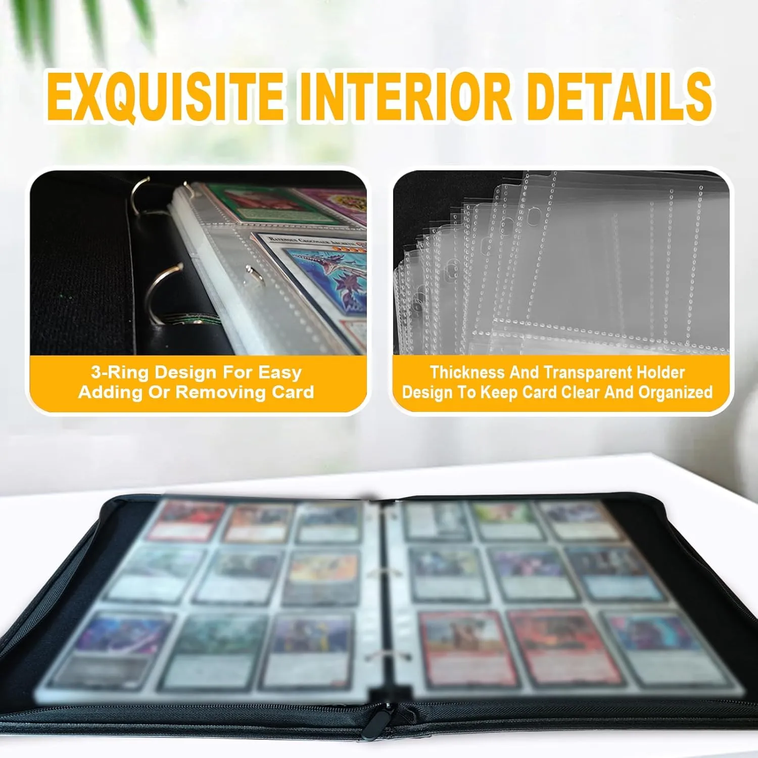 Collector Album Holder,with 50 Removable Sleeves Toys Gifts for Boys Girls (G) MTG detectable Card Binder Fits 900 Cards Card 