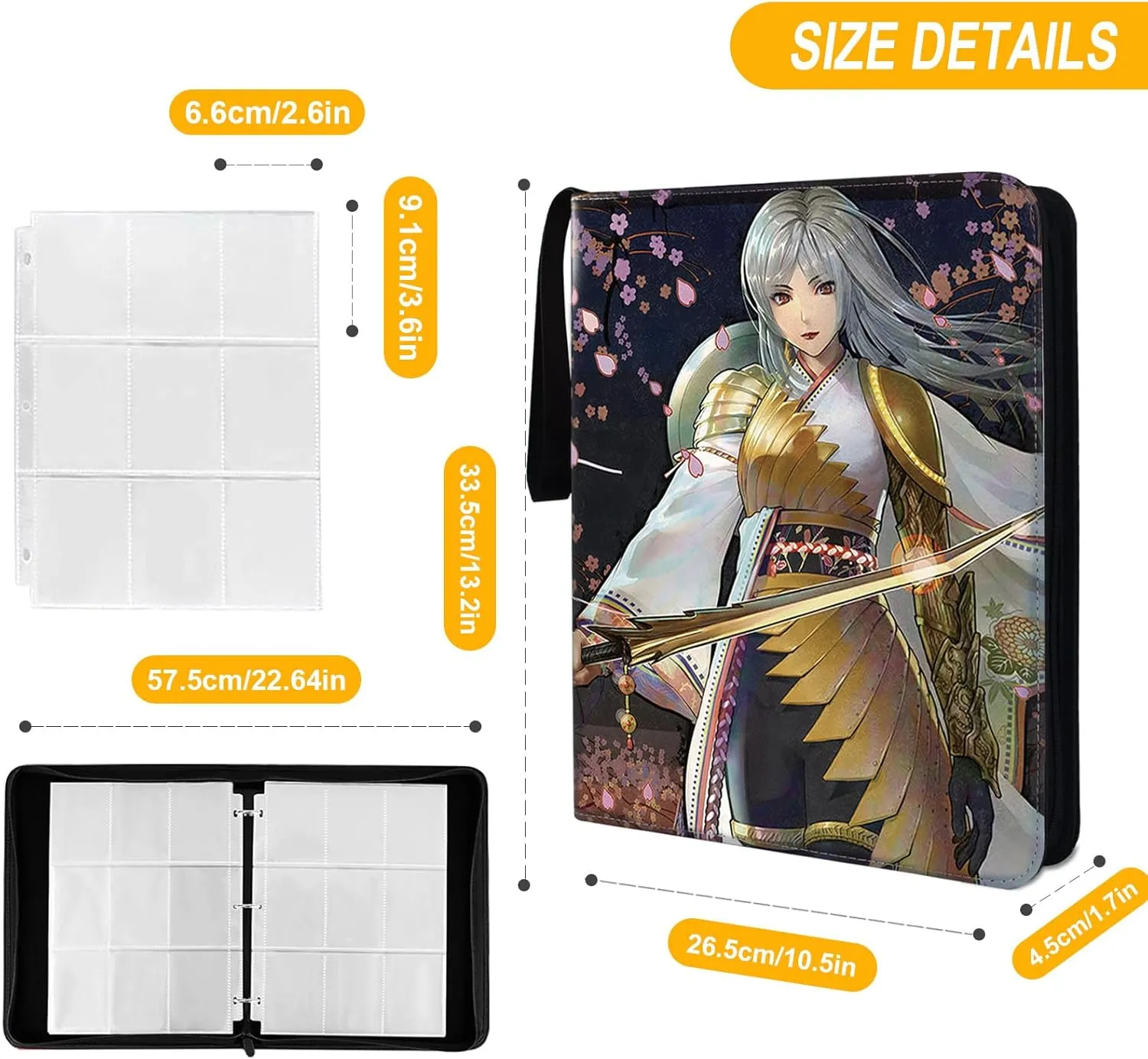 Collector Album Holder,with 50 Removable Sleeves Toys Gifts for Boys Girls (G) MTG detectable Card Binder Fits 900 Cards Card 
