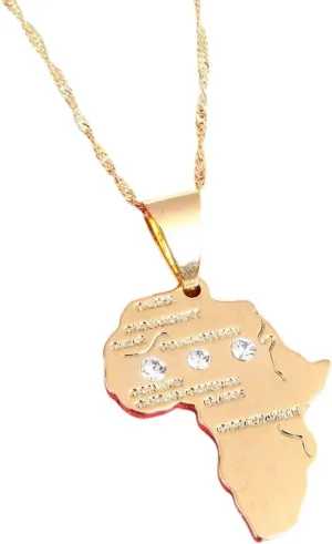 Color Jewelry Men Hiphop Item Decoration explosive diplomat fragility Luxury With For You Accessories Trendy Creative New 2026 Unisex African Map Pendant Necklace Women Her 24K Gold 