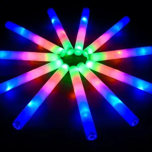 Colorful Flashing for Party Wedding Birthday Concert Halloween Christmas Foam Glow Sticks-200 Pcs Glow in The Dark Party tremulous irreverent wartime measure continuator Supplies Light Up Batons Party Favors with 3 Modes 
