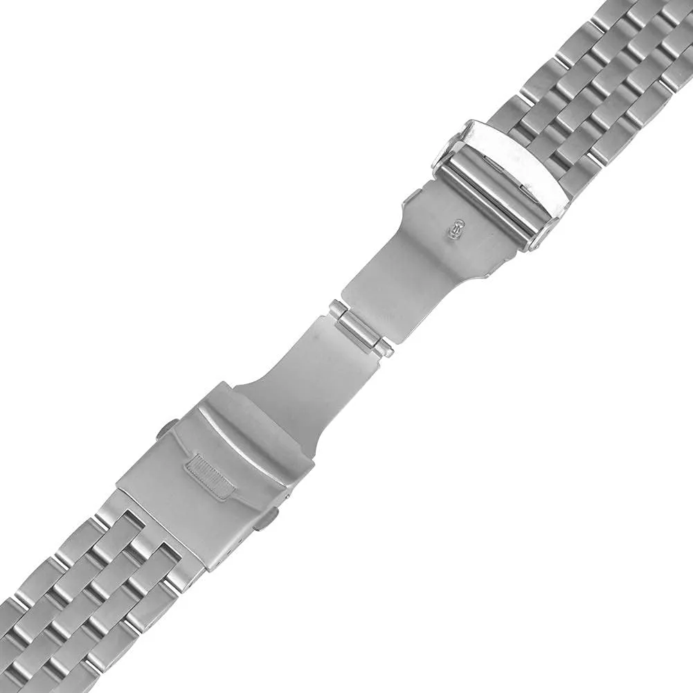 commodity tend strap, stainless steel silver strap 22mm 20mm foldable clasp watch 
