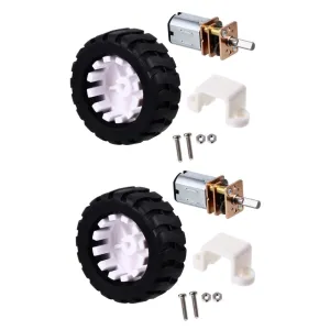 Compact Dc Gear Motor for Projects Low Noise High Torque Performance for Electronic Toys and Vehicles Mipcase hardware draw 2sets Mini Speeds Reduction Motor with Rubber Tire 