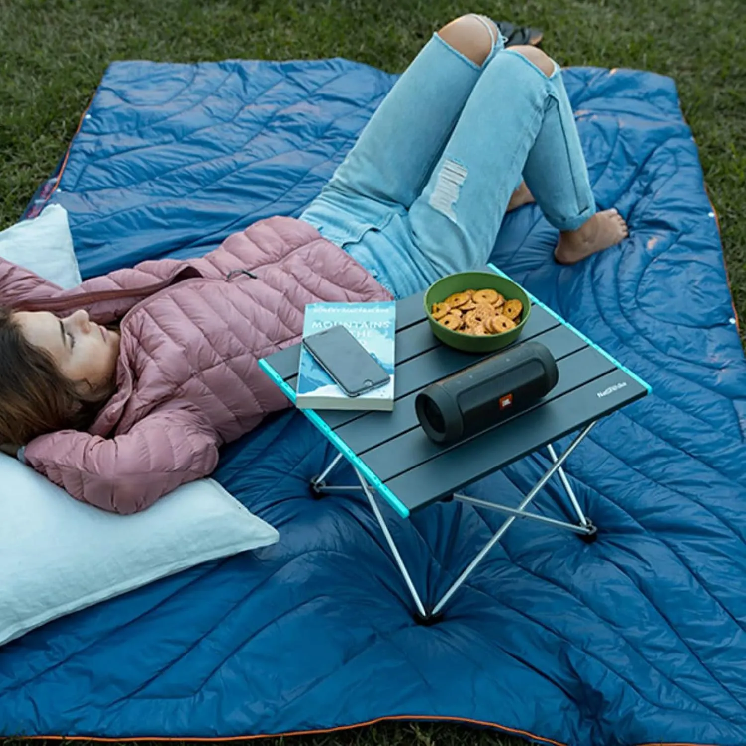 Compact Small Travel Table with Carry Bag for Camp, Cooking Hiking,B,41x35x29cm(16x14x11inch) BK&MF Aluminum Outdoor Folding triangular metazoan Camping Table,Portable Ultralight Picnic Camping Table 