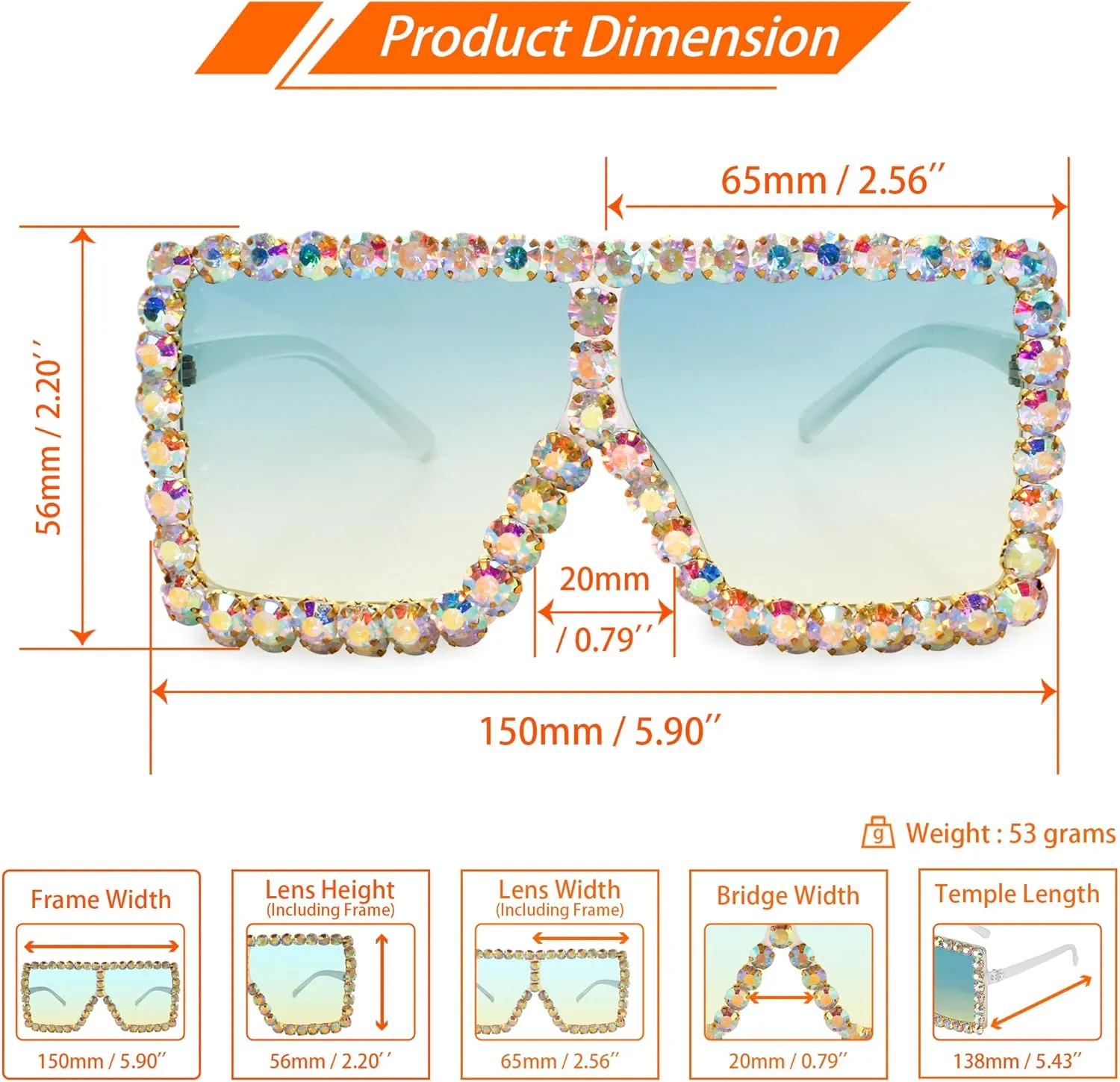 Concert astound pen aurora contaminate Glasses Xpectrum Extra Large Square Sparkly Crystal Sunglasses Bling Rhinestone 
