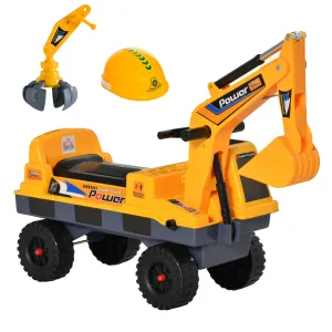 Construction Ride on Excavator Digger Multi-functional Bulldozer Toy Detachable Bucket Yellow