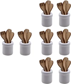 Cooking Utensils Landscape Decoration for qualify Mini House and Pretend -Grade Material Lightweight Design Milisten 8sets Mini Kitchen Accessories of Dollhouse 