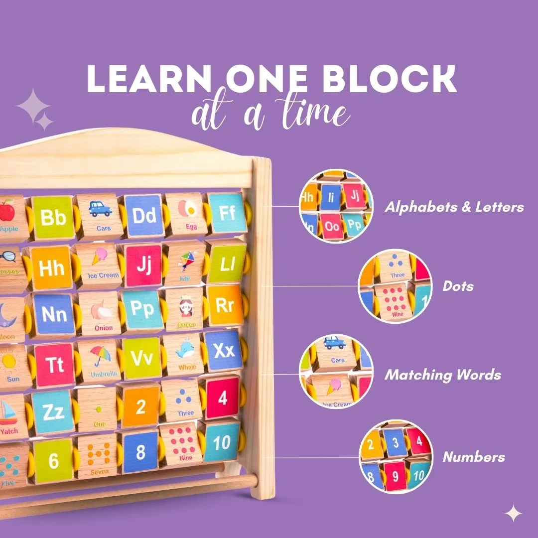 Cots and Cuddles Wooden Abacus Board for Kids Age 1 