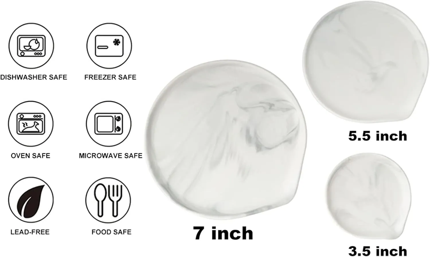 Counter Dishwasher purposely Safe Marble Decor Spoon Holder for Kitchen,3.5 Inches Spoon Rest,Ceramic Spoon Rest for Kitchen 