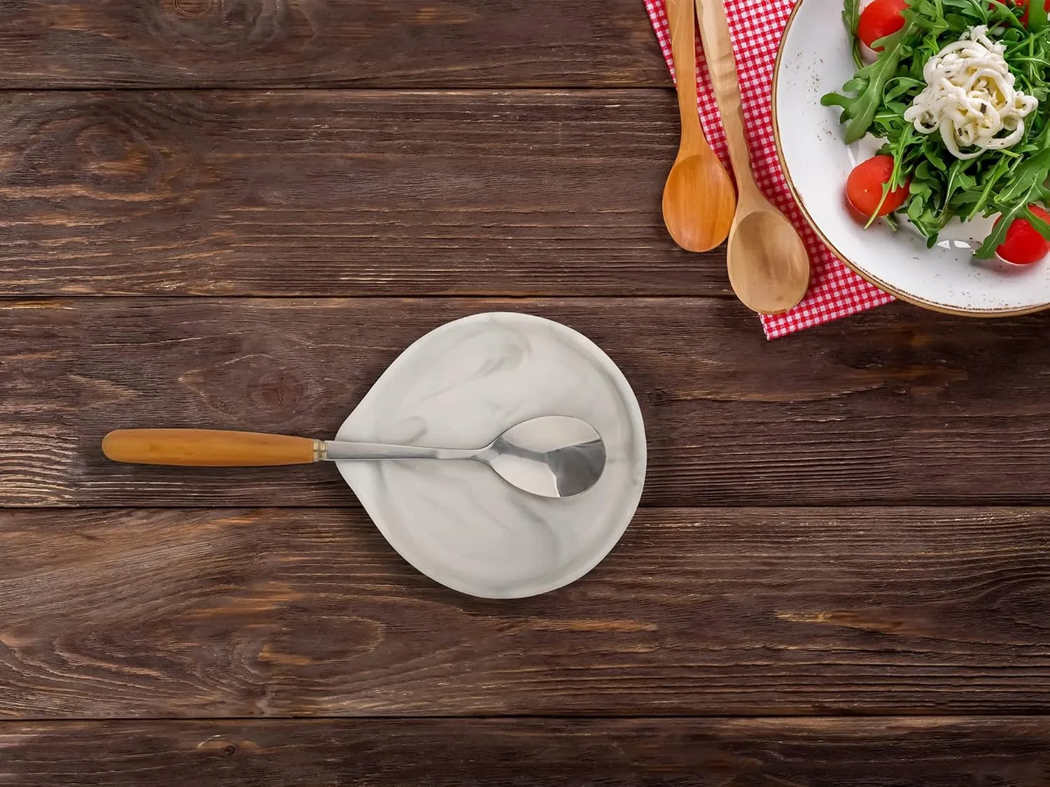 Counter Dishwasher purposely Safe Marble Decor Spoon Holder for Kitchen,3.5 Inches Spoon Rest,Ceramic Spoon Rest for Kitchen 