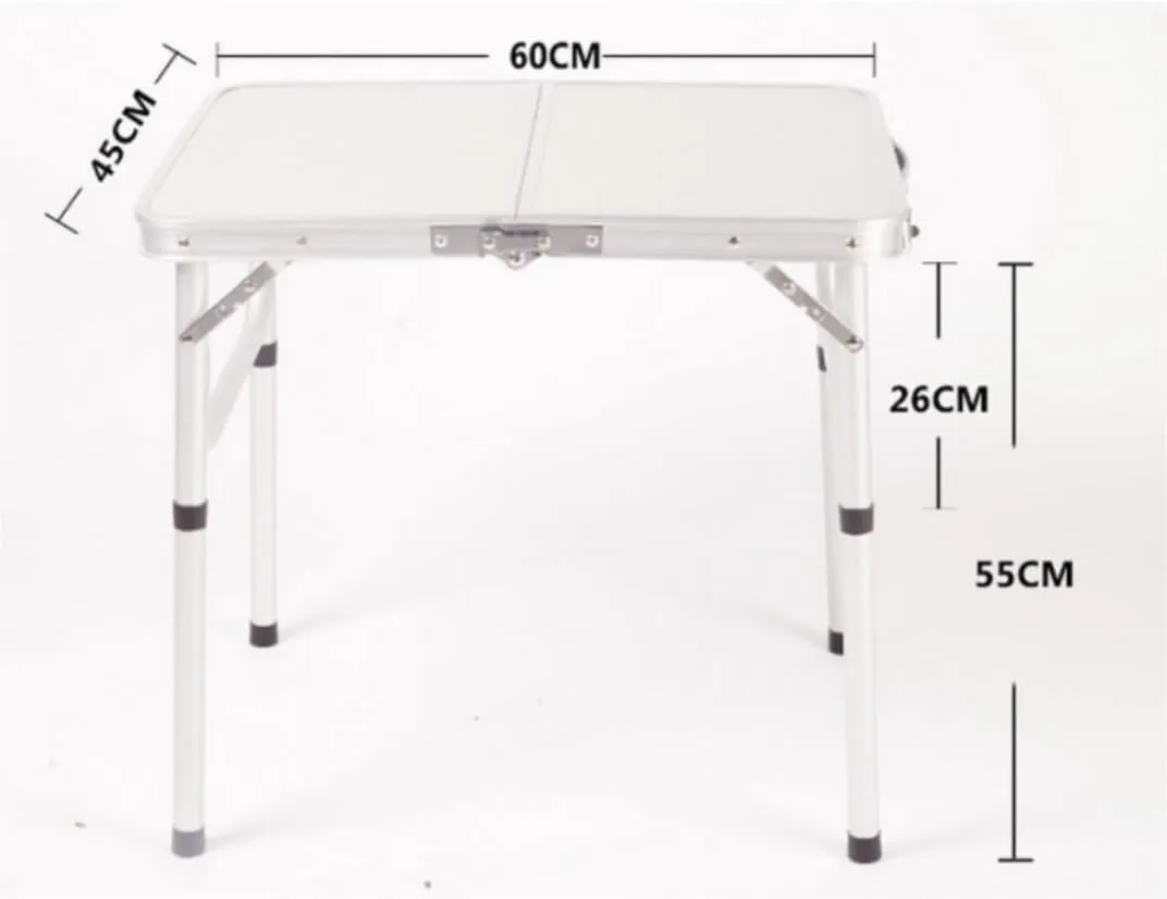 couple gingham Table Folding Camping Table Small Adjustable Height Portable Lightweight Table Aluminum Fold Up Folding Camping Table, 60*45cm, White Portable Beach 