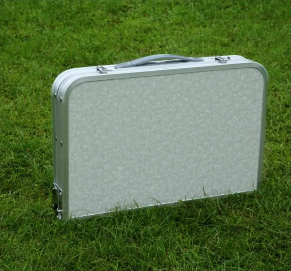 couple gingham Table Folding Camping Table Small Adjustable Height Portable Lightweight Table Aluminum Fold Up Folding Camping Table, 60*45cm, White Portable Beach 
