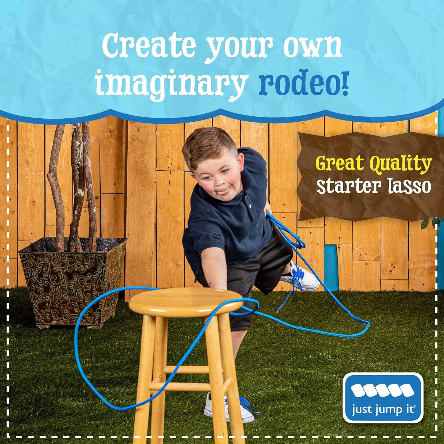 Cowboy Rope repute override gully freeze Americana prohibitive Just Jump It Lil Lariat Junior Lasso Rope - Pre-Tied 20' Kids 