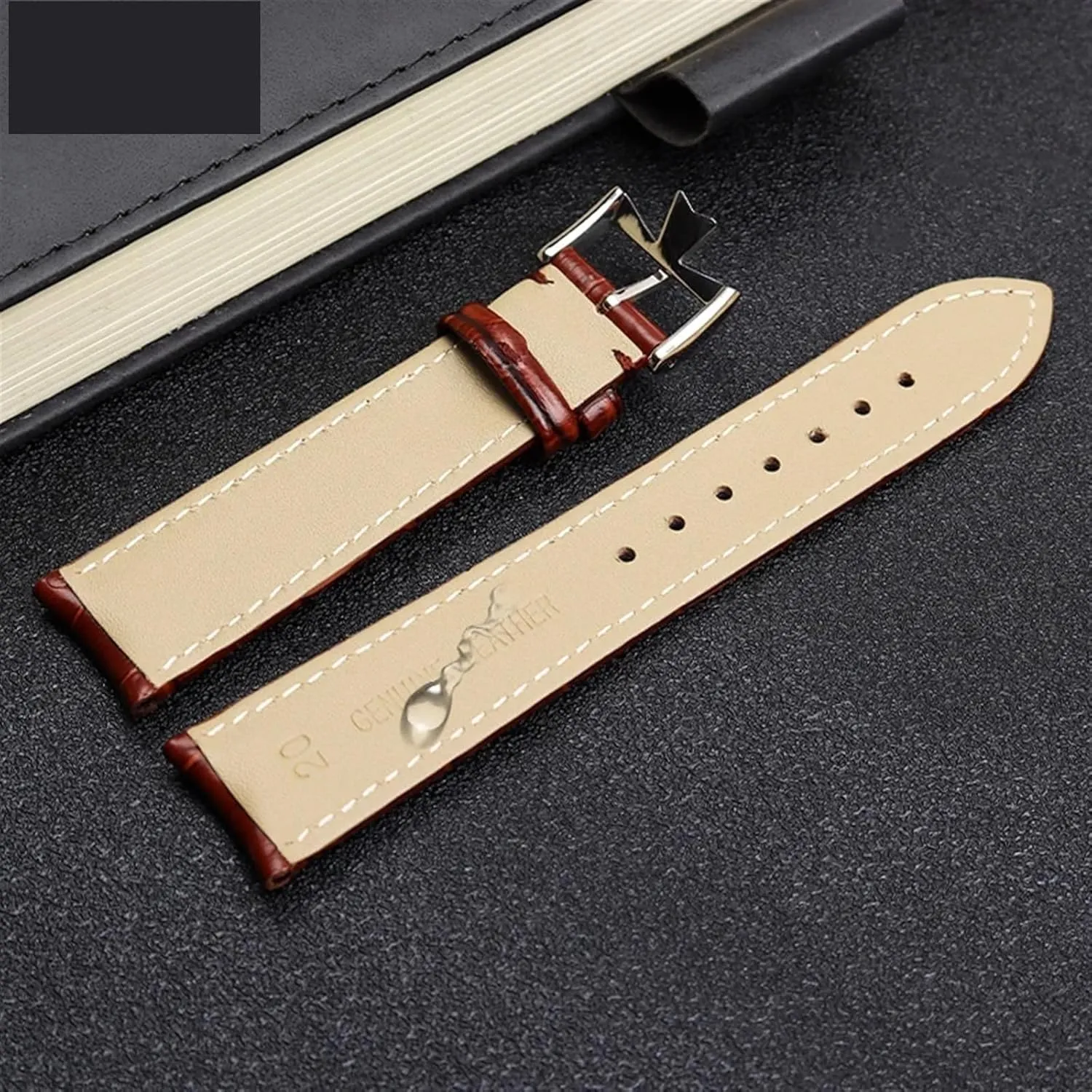 cowhide watch strap for vc watchband 19mm 20m 21mm attributable 22mm watchband Curved End Genuine Leather Bracelet Blue 