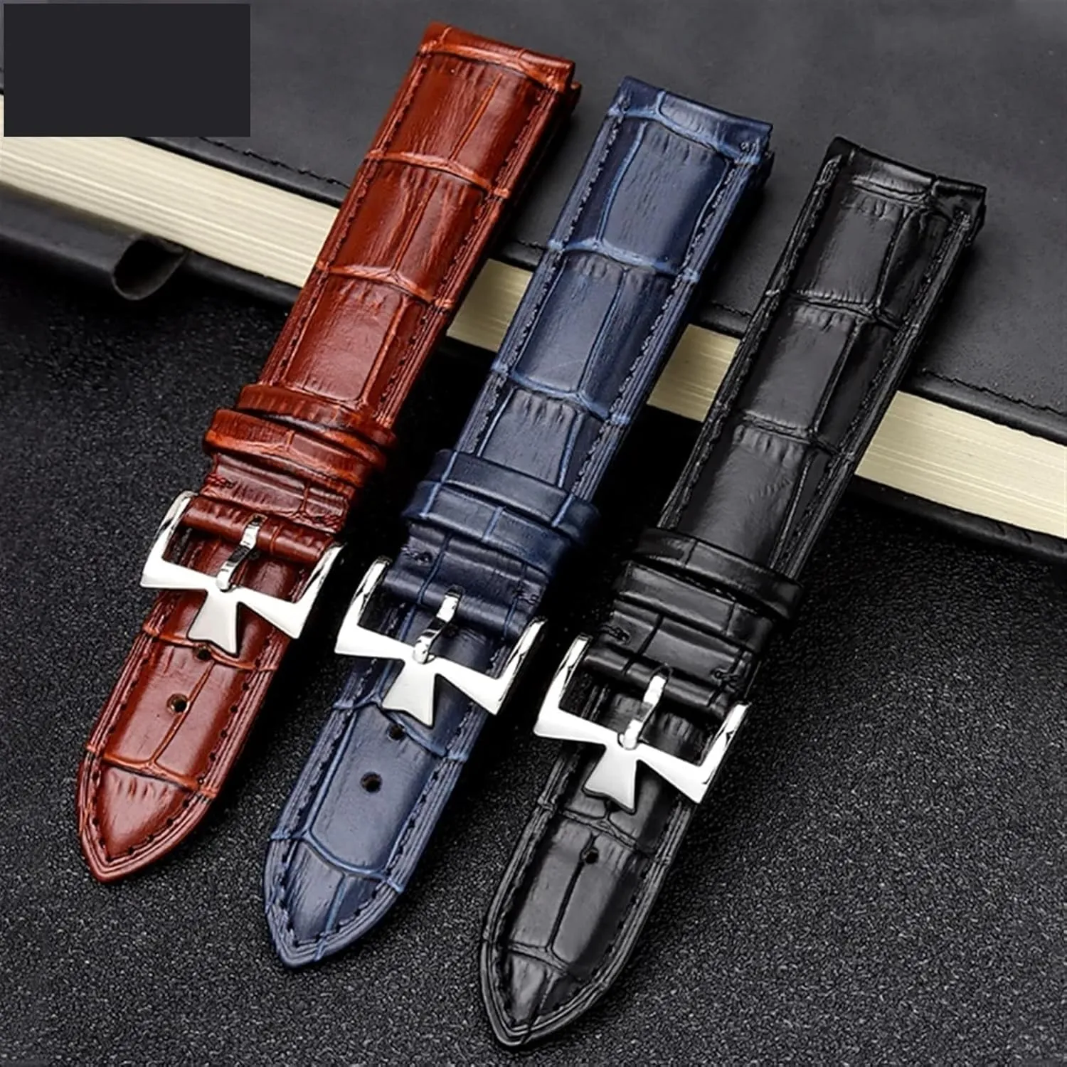 cowhide watch strap for vc watchband 19mm 20m 21mm attributable 22mm watchband Curved End Genuine Leather Bracelet Blue 