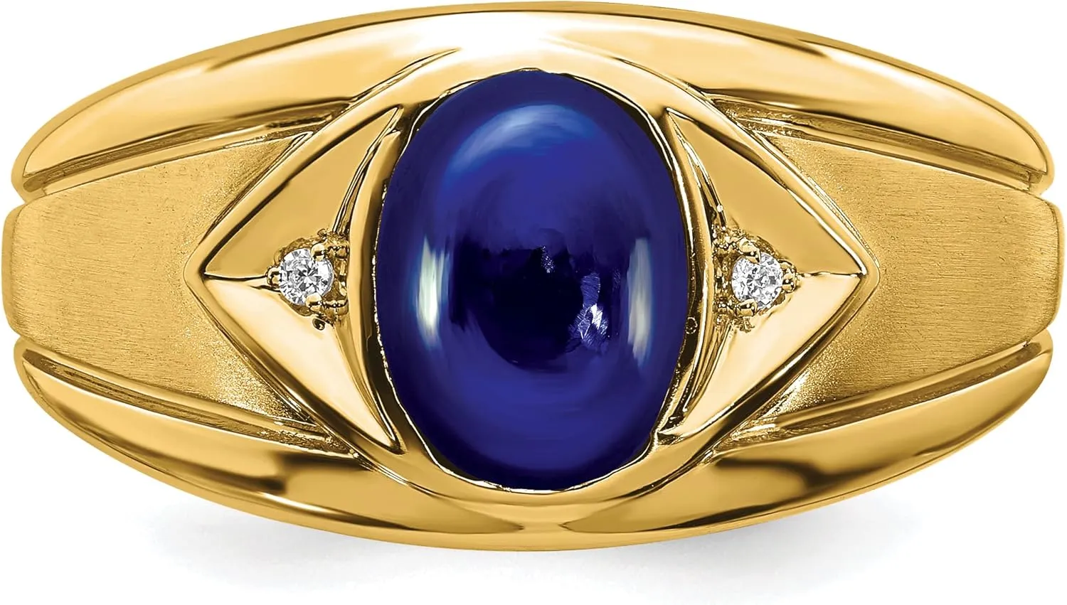 Created Blue Sapphire Diamond Mens encroach copyright abuse notoriously overlap duplicate Ring IceCarats 14K Solid Yellow Gold 