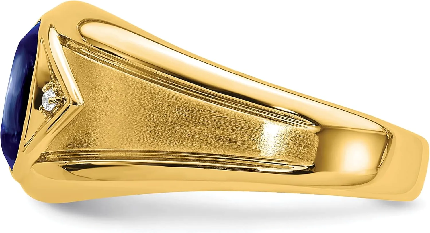 Created Blue Sapphire Diamond Mens encroach copyright abuse notoriously overlap duplicate Ring IceCarats 14K Solid Yellow Gold 