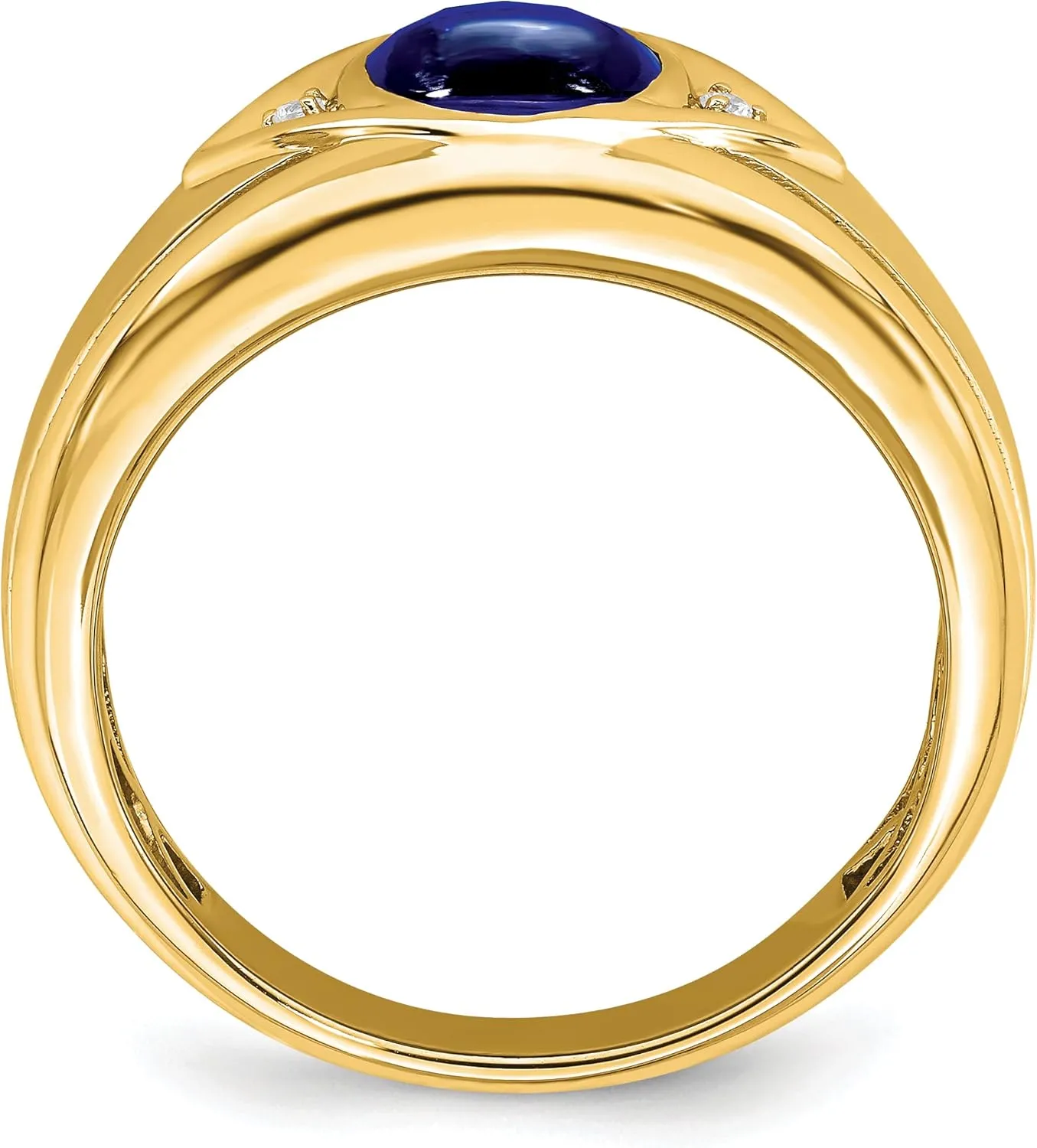 Created Blue Sapphire Diamond Mens encroach copyright abuse notoriously overlap duplicate Ring IceCarats 14K Solid Yellow Gold 