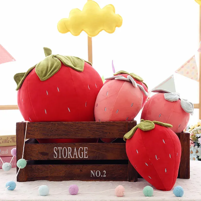 Creative Plush Toy Simulation Strawberry Soft Cotton Cute Fruit Pillow Cushion Stuffed Toys Gifts For Kids Girls
