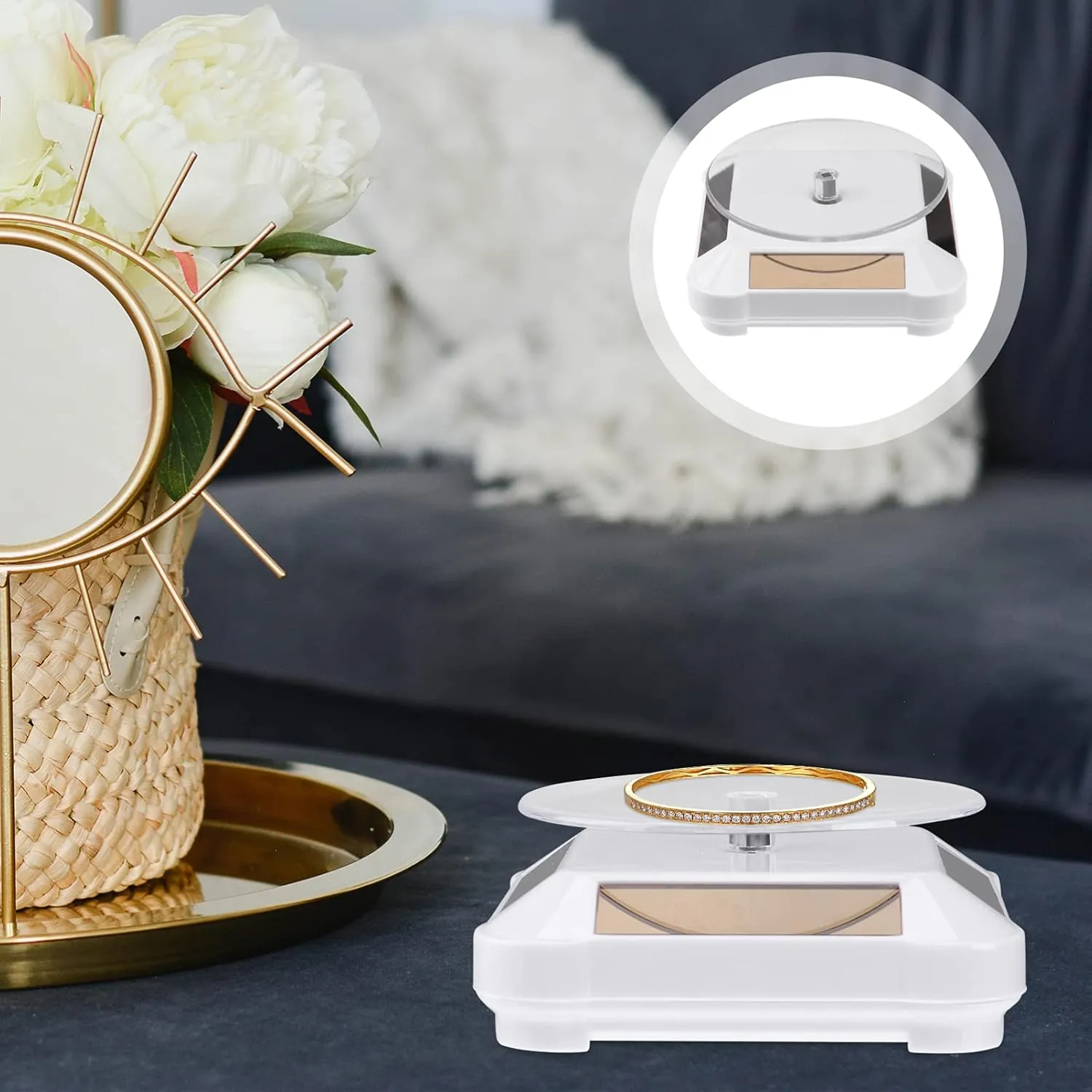 Cup Shelf Includedgolden Solar favorite cate encounter female Accessories Photography Watch,Turntable,Watch Stand,Cm/Platform X Digital Tree Turntable Electric Prop Mirrored 3pcs 