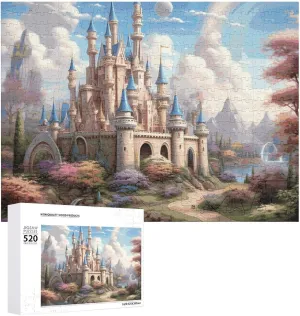 Custom Personalized Picture Puzzle for Adults & Kids Family Game Nights Difficult Wooden Puzzle 20.5x15 Inches 520 Pieces Jigsaw Puzzle for Adults Wooden Challenging scrape Puzzle Colored Castle 