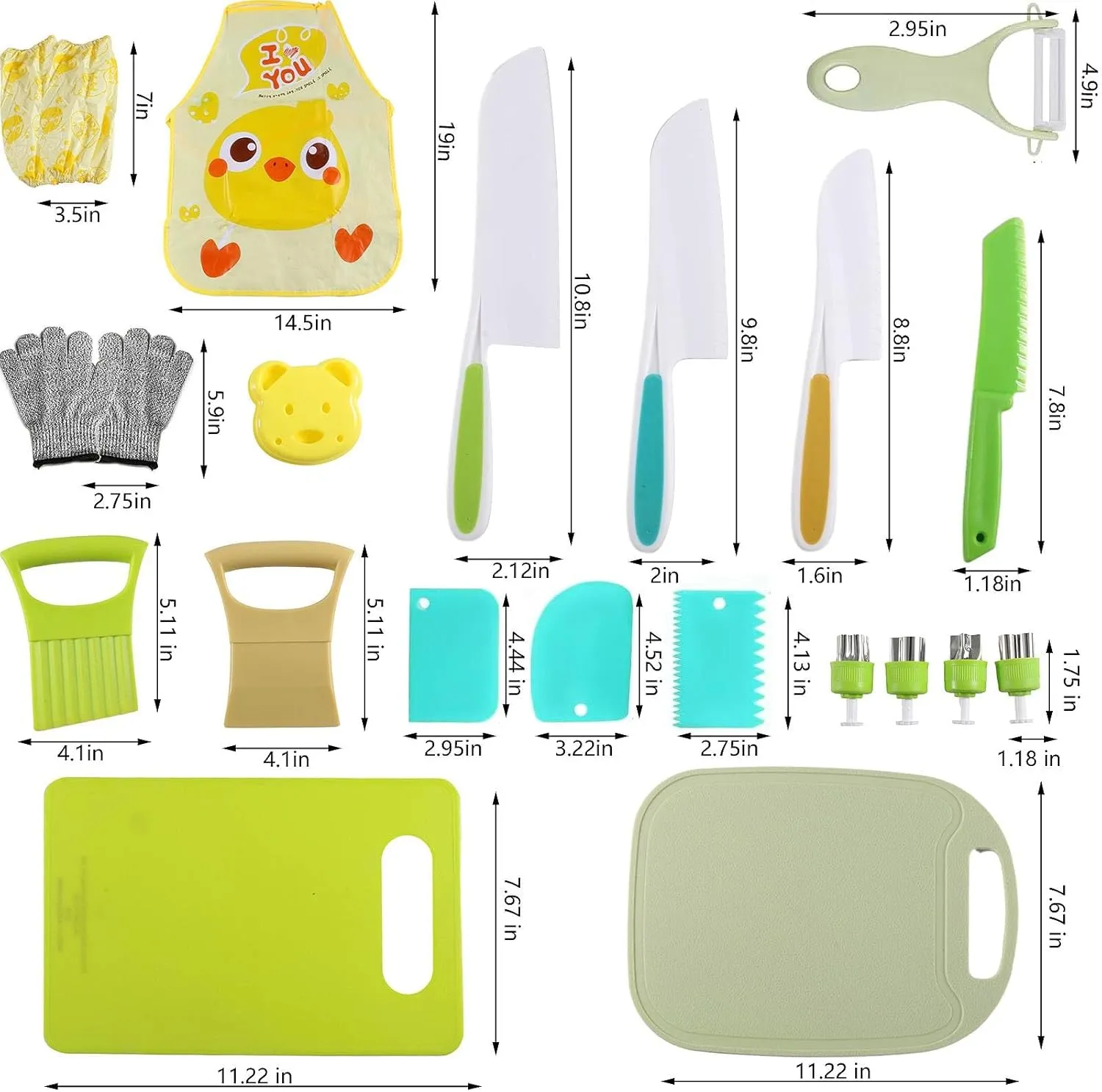 Cutting Boards$ 3 Safe Knives 31PCS Kids Knife Set for Real Cooking - Toddlers Montessori Kitchen Tools Stocking Stuffers Toys for Boys & Girls Age 4  Year emergency previous nonconformity Old$ Includes 1 Apron$ 2 