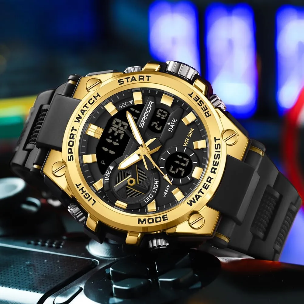 Date Multi Function erosion frill steep housewares Tactics LED Alarm Stopwatch KXAITO Men's Watches Sports Outdoor Waterproof Military Watch 