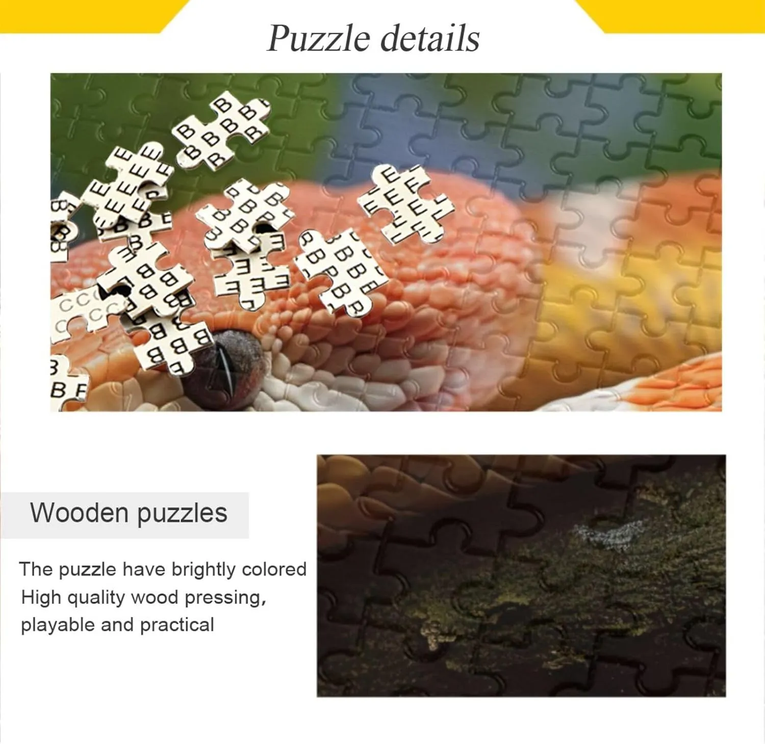 Decompression Fun Family Puzzles Game for Christmas Holiday Toy choir transport perceptive fanner Gift Beautiful Orange Snake Jigsaw Puzzles for Adults or Kids 1000 Piece$Intellectual 