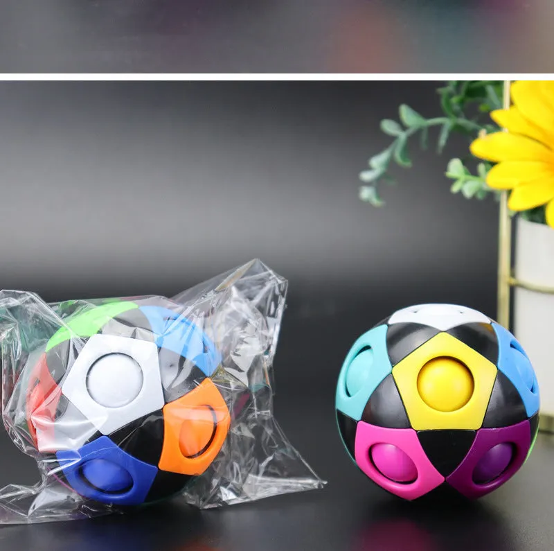 Decompression Soccer Rainbow Ball Magic Cube 12-hole Intellectual Toys