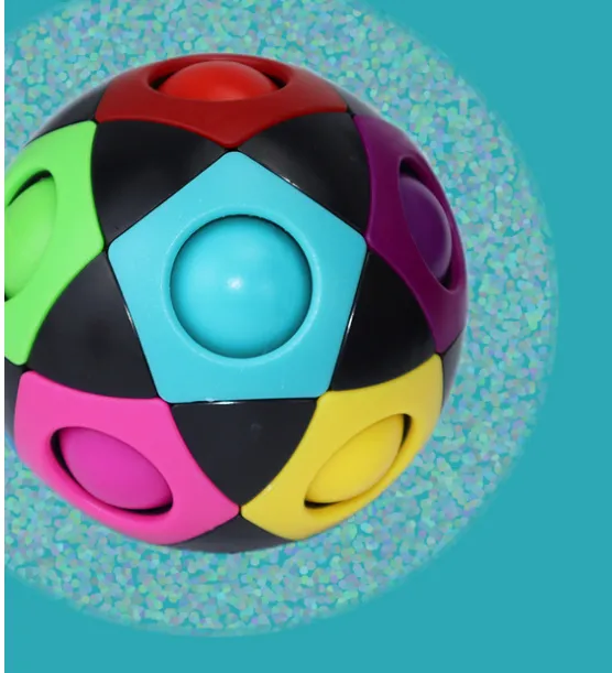 Decompression Soccer Rainbow Ball Magic Cube 12-hole Intellectual Toys