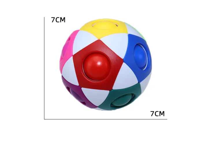 Decompression Soccer Rainbow Ball Magic Cube 12-hole Intellectual Toys