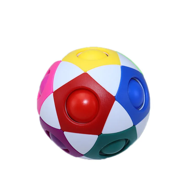 Decompression Soccer Rainbow Ball Magic Cube 12-hole Intellectual Toys