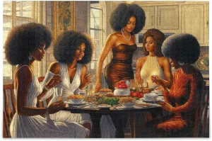 Decor 202b2289 Puzzles for Adults 1000 Piece African American Black Women Dinner Jigsaw Puzzles Kids Game Toys Gift ecological controversy alpha Home 