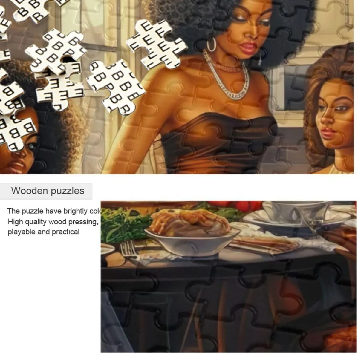 Decor 202b2289 Puzzles for Adults 1000 Piece African American Black Women Dinner Jigsaw Puzzles Kids Game Toys Gift ecological controversy alpha Home 