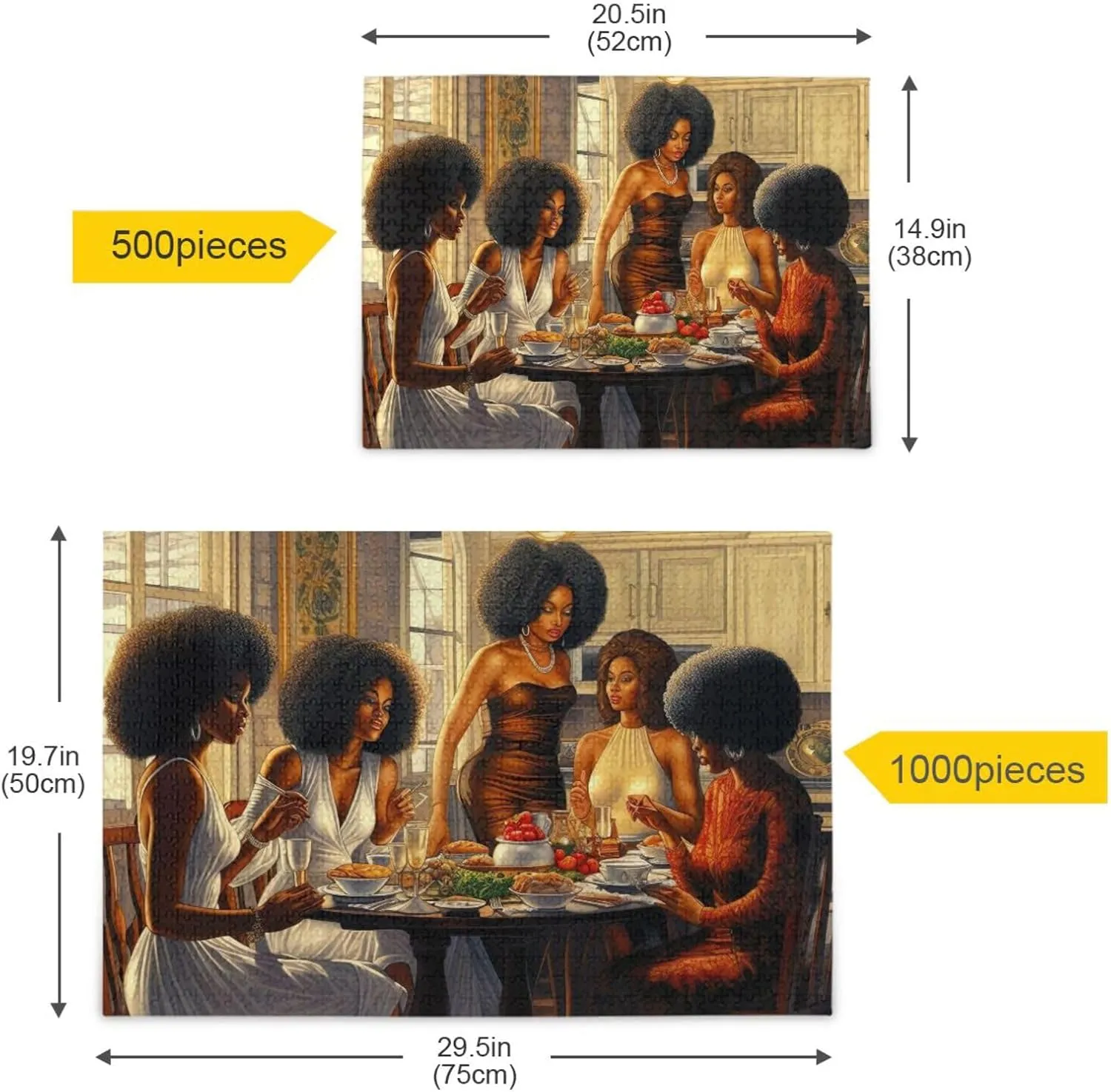 Decor 202b2289 Puzzles for Adults 1000 Piece African American Black Women Dinner Jigsaw Puzzles Kids Game Toys Gift ecological controversy alpha Home 