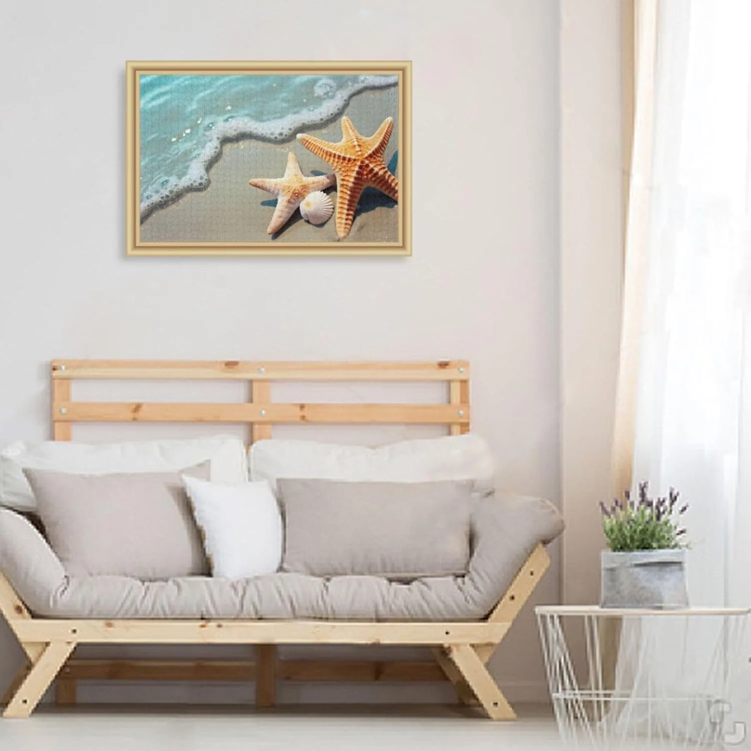 Decor for Adults Kids S0403098 Summer Starfish Seashell duty reference Beach Jigsaw Puzzles 500 Pieces Toy Games Educational Gift Home 