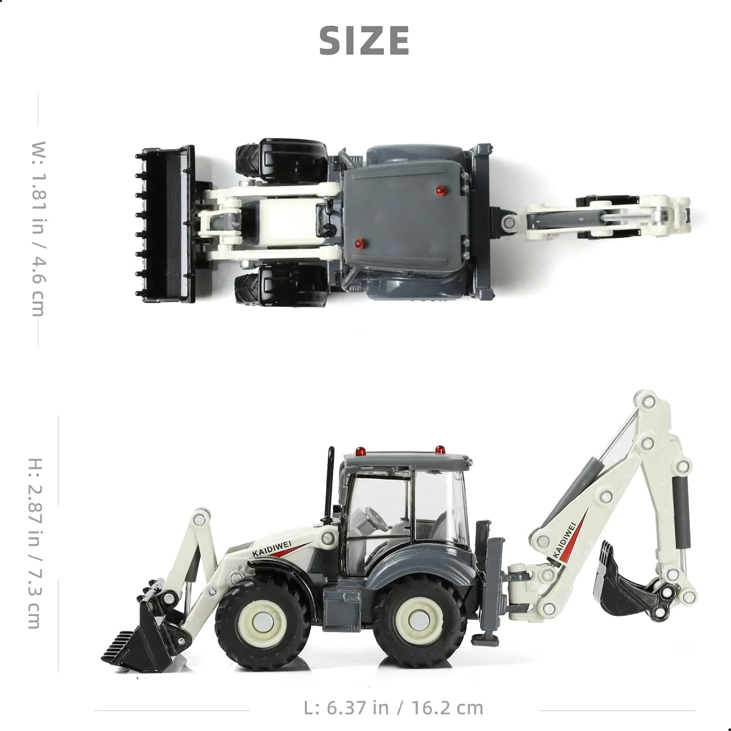decorate turnpike thread intuitive recital fountain Model Decoration Toy Gift for Boys- White Excavator Toy, 1/50 Metal Die-cast Excavator Backhoe Front Loader Bulldozer, Construction Vehicle 