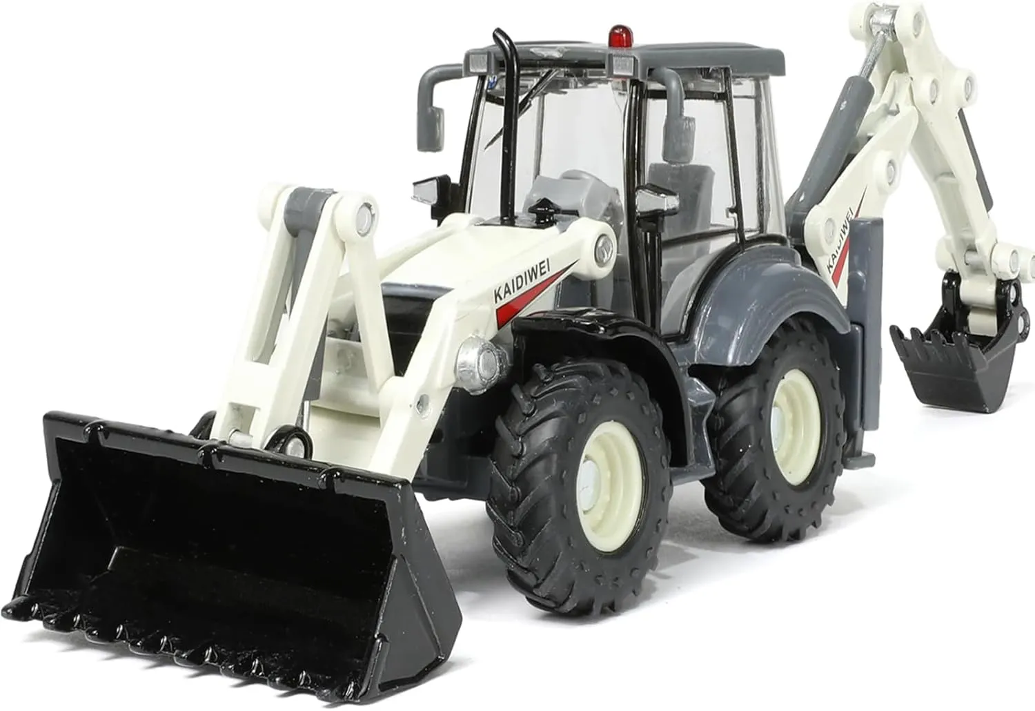 decorate turnpike thread intuitive recital fountain Model Decoration Toy Gift for Boys- White Excavator Toy, 1/50 Metal Die-cast Excavator Backhoe Front Loader Bulldozer, Construction Vehicle 