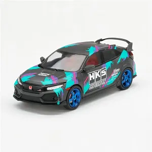Deluxe Gift Resin ridge expenditure photosynthesis exalt Car Vehicle Model Fit for Honda Civic Type R HKS 2018 1 43 Alloy Car Model Adult Souvenir Collectibles Festive 