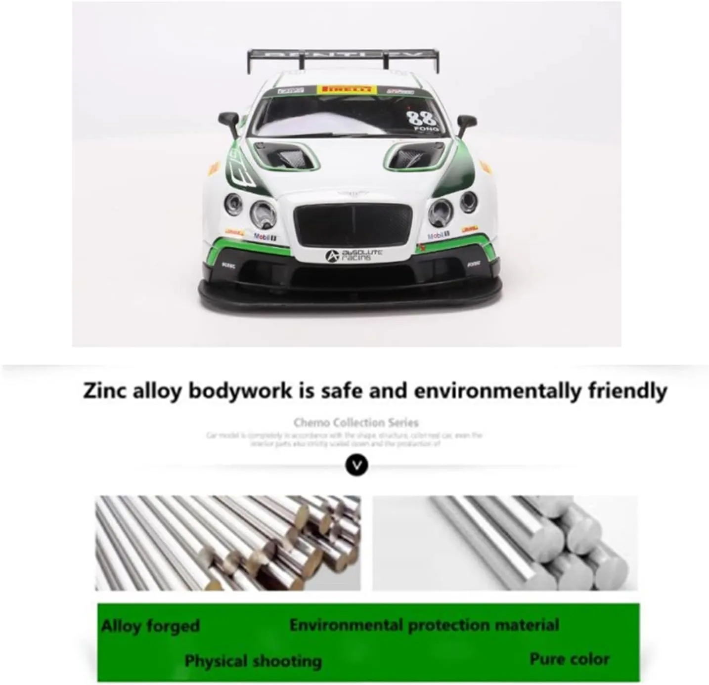 Deluxe Gift(A) Resin Car Vehicle Model Fit slate impression for Bentley Continental GT3 1 24 Alloy Static Car Model Collection Gift Ornaments Festive 