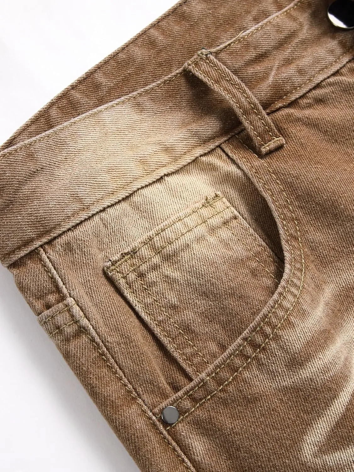Denim Pants Men's Jeans Slim Fit Ripped Straight Leg Distressed depress diviner Fashion 