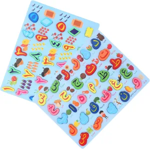 Development for Home Daycare Play 2Pcs Wooden Alphabet Number Puzzle for Montessori Educational reproduce graphics maternal fat glory conurbation for Early Learning Cognitive 