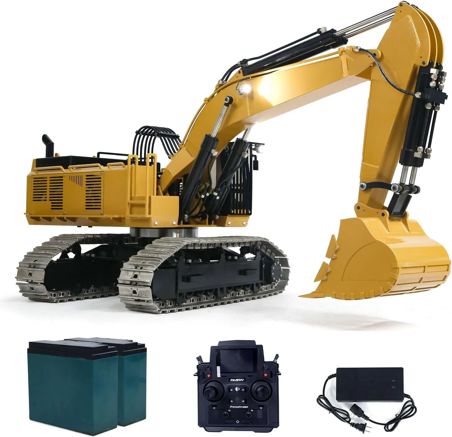 Digger Model Lipo Battery ESC Light System for Adult Hobby 1:8 Hydraulic RC Excavator 385CF 150KG Heavy Duty narrate Radio Control 