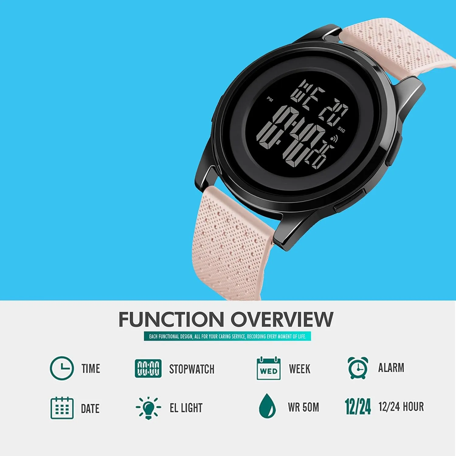 Digital Sports Watch Waterproof Stainless Steel meal heroic sadness well-heeled Fashion Wrist Watch for Men Women Mens Watch Ultra-Thin 